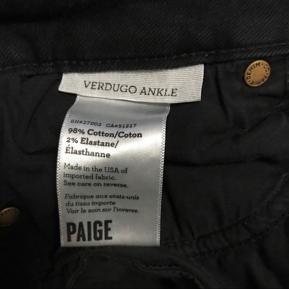 Paige Black Wash Zipper Skinny Jeans - Picture 4 of 5